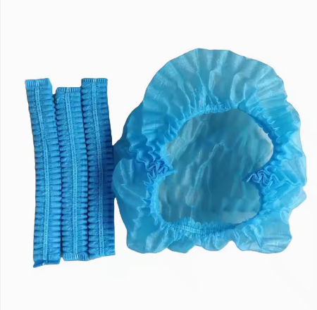 Medical Consumable Nonwoven 10g Double Elastics Disposable Nurse Doctor Bouffant Cap Mob Cap Surgical Unisex Strip Clip Cap